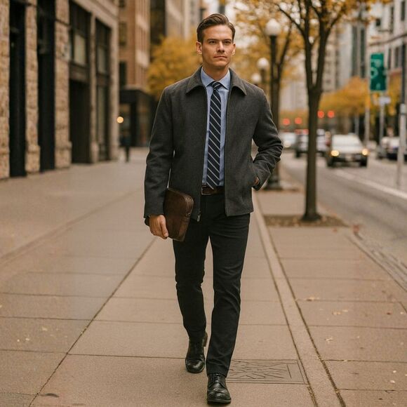 Alpine Swiss Grant Mens 28" Open Bottom Jacket Wool Blend JD Bomber Coat Zipered - Picture 5 of 11